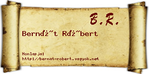 Bernát Róbert névjegykártya